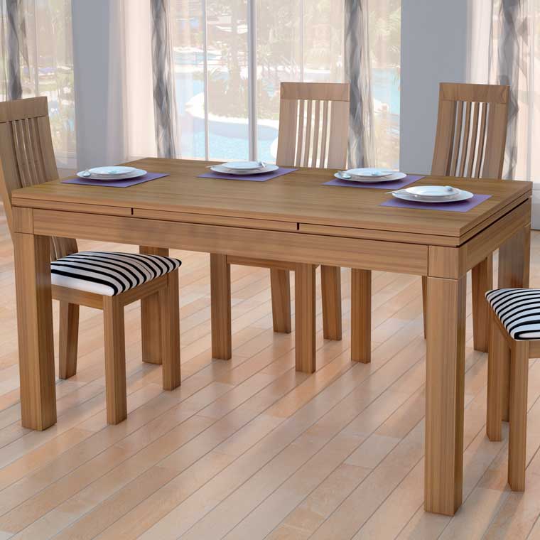 Mesa de comedor madrid fija o extensible de patas rectas Mesa extensible comedor cerezo