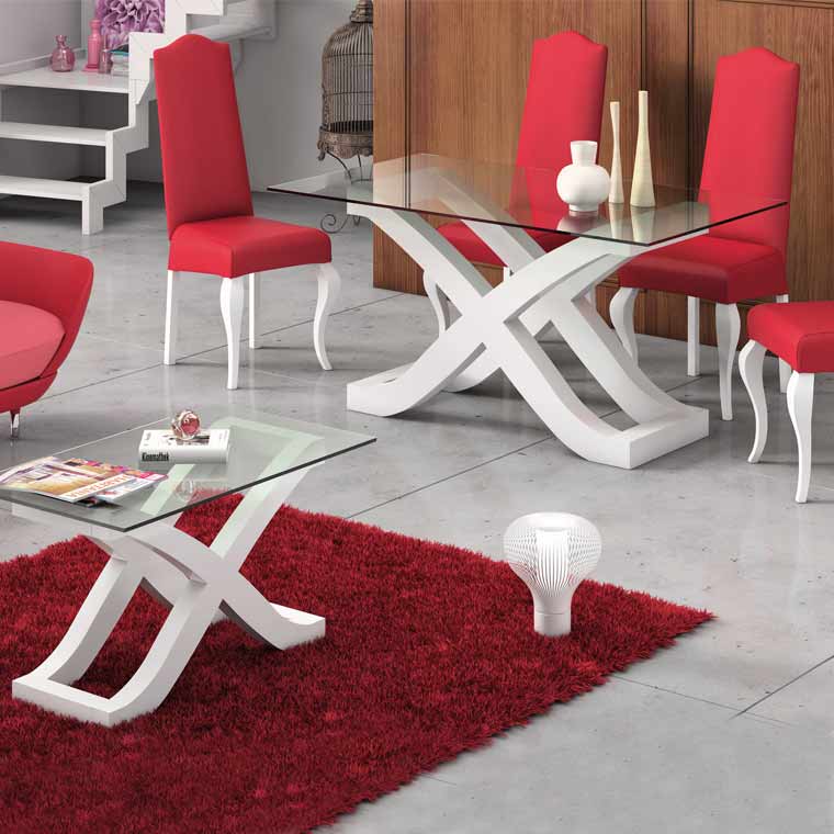 Mesa comedor capri cristal 4 sillas dublÃn