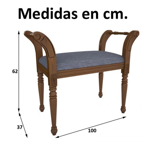 Medidas Banqueta Marquesita de 100 cm.