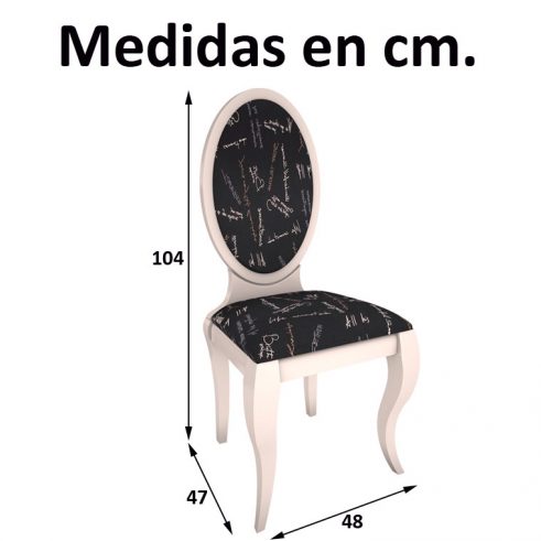 Medidas Silla Lisboa Pata Isabelina