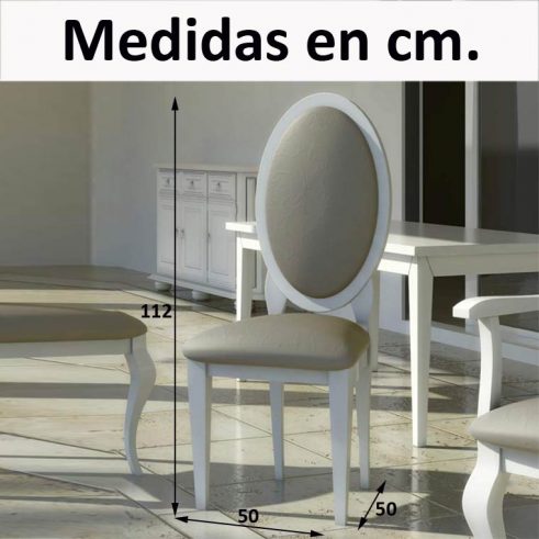 Medidas Silla Óvalo 2 Pata Recta