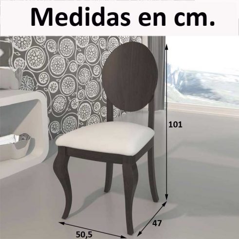 Medidas Silla Óvalo 5 Pata Isabelina