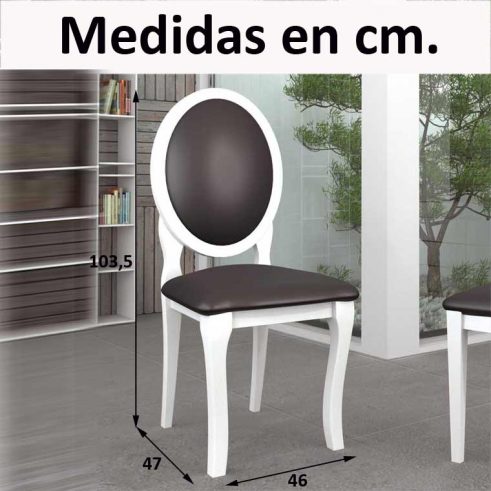 Medidas Silla Óvalo Pino