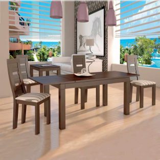 Conjunto de Mesa Comedor Extensible Adamuz + 4 Sillas Diva