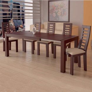 Conjunto de Mesa Comedor Lucena + 4 Sillas Praga