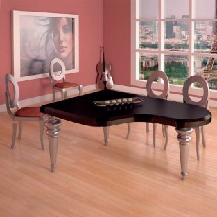 Conjunto de Mesa Salón Piano + 4 Sillas Sfera