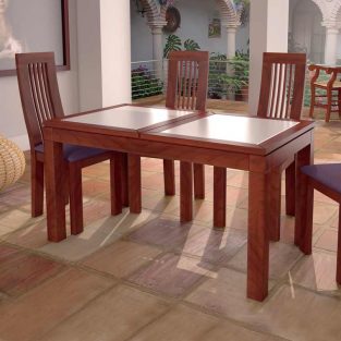 Conjunto de Mesa Comedor Zambra + 4 Sillas Viena