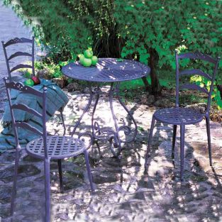 mesa velador y 3 sillas triana