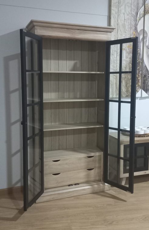Vitrina con Puertas de Cristal Abiertas