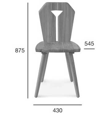 Medidas Silla madera de alerce Cortina. Para hostelería Medidas Silla madera de alerce Cortina. Para hostelería