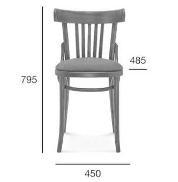Medidas Silla madera de haya 788 V. Para hostelería Medidas Silla madera de haya 788 V. Para hostelería