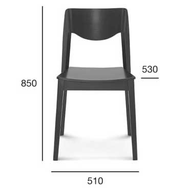 Medidas Silla madera de haya Fiordo. Para hostelería Medidas Silla madera de haya Fiordo. Para hostelería