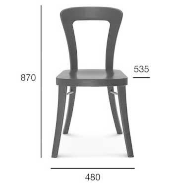 Medidas Silla madera de haya Goodluck. Para hostelería Medidas Silla madera de haya Goodluck. Para hostelería