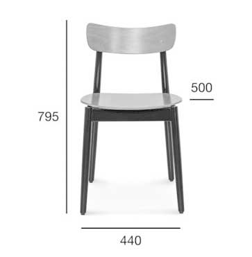Medidas Silla madera de haya Nopp. Para hostelería Medidas Silla madera de haya Nopp. Para hostelería