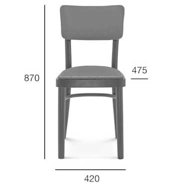 Medidas Silla madera de haya Novo 2. Para hostelería Medidas Silla madera de haya Novo 2. Para hostelería