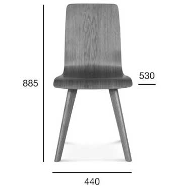 Medidas Silla madera de haya o roble Cleo 1. Para hostelería Medidas Silla madera de haya o roble Cleo 1. Para hostelería