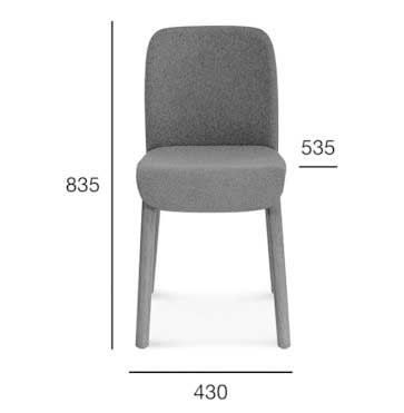 Medidas Silla madera de haya o roble Nod 2. Para hostelería Medidas Silla madera de haya o roble Nod 2. Para hostelería