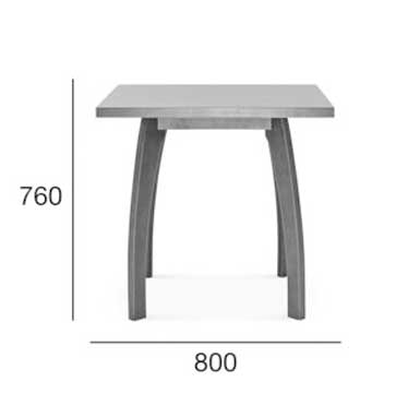 Medidas Mesa cuadrada en madera de haya Bow. Para hostelería Medidas Mesa cuadrada en madera de haya Bow. Para hostelería