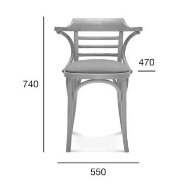 Medidas Sillón madera de haya 0542. Para hostelería Medidas Sillón madera de haya 0542. Para hostelería