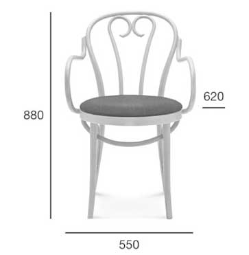 Medidas Sillón madera de haya 16. Para hostelería Medidas Sillón madera de haya 16. Para hostelería