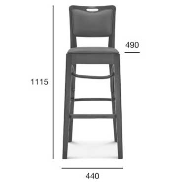 Medidas Taburete de bar con respaldo en madera de haya Comfy, para hostelería. Medidas Taburete de bar con respaldo en madera de haya Comfy, para hostelería.