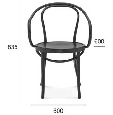 Medidas Sillón madera de haya 9. Para hostelería Medidas Sillón madera de haya 9. Para hostelería