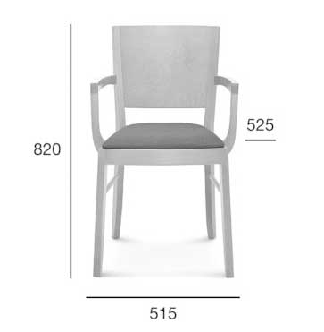 Medidas Sillón madera de haya Joy. Para hostelería Medidas Sillón madera de haya Joy. Para hostelería