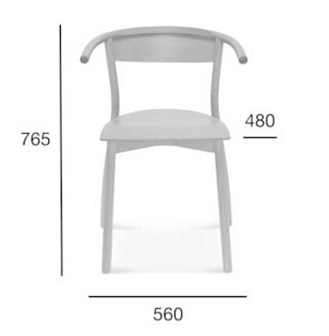 Medidas Sillón madera de haya Ola. Para hostelería Medidas Sillón madera de haya Ola. Para hostelería