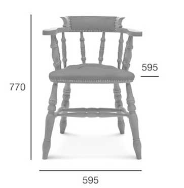 Medidas Sillón madera de haya Capitán. Para hostelería Medidas Sillón madera de haya Capitán. Para hostelería