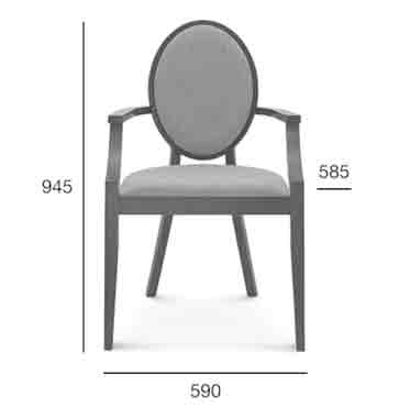 Medidas Sillón madera de haya Diana. Para hostelería Medidas Sillón madera de haya Diana. Para hostelería