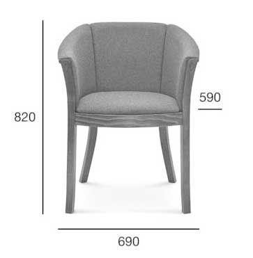 Medidas Sillón madera de haya Egon. Para hostelería Medidas Sillón madera de haya Egon. Para hostelería
