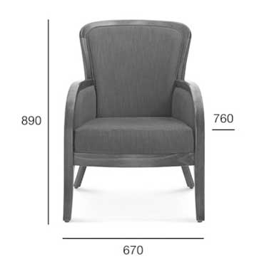 Medidas Sillón madera de haya Emil. Para hostelería Medidas Sillón madera de haya Emil. Para hostelería