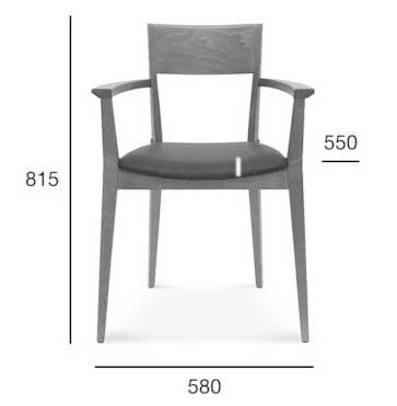 Medidas Sillón madera de haya Fama. Para hostelería Medidas Sillón madera de haya Fama. Para hostelería