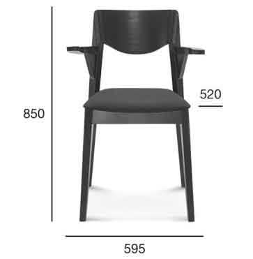 Medidas Sillón madera de haya Fiordo. Para hostelería Medidas Sillón madera de haya Fiordo. Para hostelería