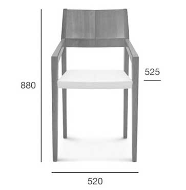 Medidas Sillón madera de haya o roble Arcos. Para hostelería Medidas Sillón madera de haya o roble Arcos. Para hostelería