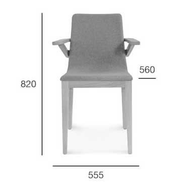 Medidas Sillón madera de haya Kos. Para hostelería Medidas Sillón madera de haya Kos. Para hostelería