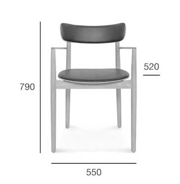 Medidas Sillón madera de haya Nopp 1. Para hostelería Medidas Sillón madera de haya Nopp 1. Para hostelería