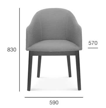 Medidas Sillón madera de haya Pop. Para hostelería Medidas Sillón madera de haya Pop. Para hostelería