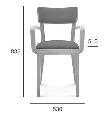 Medidas Sillón madera de haya o roble Solid 1. Para hostelería Medidas Sillón madera de haya o roble Solid 1. Para hostelería