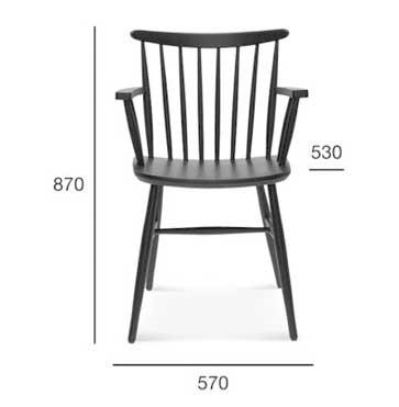 Medidas Sillón madera de haya Wand. Para hostelería Medidas Sillón madera de haya Wand. Para hostelería