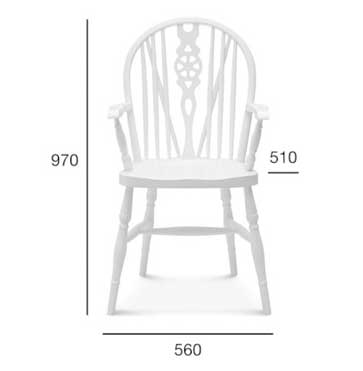 Medidas Sillón madera de haya Windsor. Para hostelería Medidas Sillón madera de haya Windsor. Para hostelería