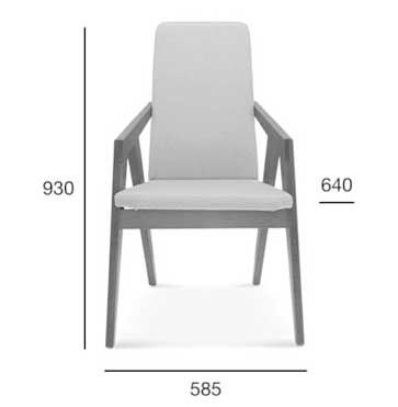 Medidas Sillón madera de haya o roble Vero 1. Para hostelería Medidas Sillón madera de haya o roble Vero 1. Para hostelería