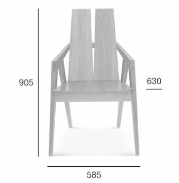 Medidas Sillón madera de haya o roble Vero. Para hostelería Medidas Sillón madera de haya o roble Vero. Para hostelería