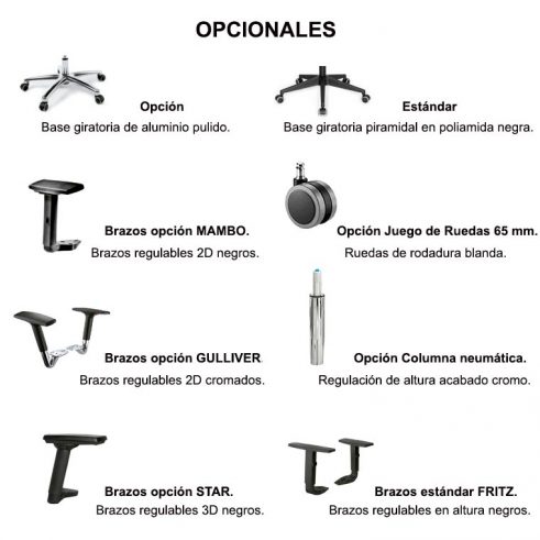 Opcionales Sillones Dirección BD-1700 y BD-1701