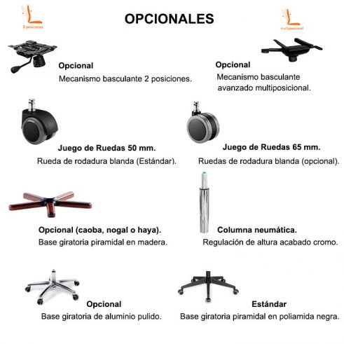 Opcionales Sillones BD-1100 y BC-1102