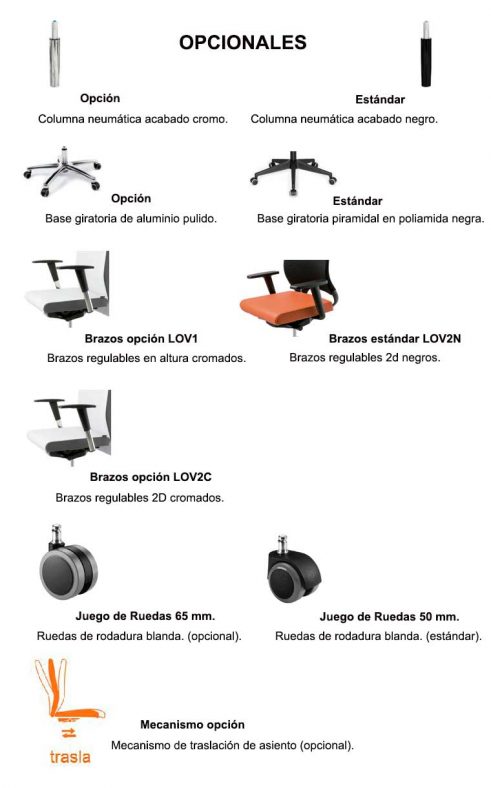 Opcionales Sillones Dirección BD-9000 y BD-9001