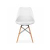 Silla de bar Toe Madera Blanca Cojín Blanco