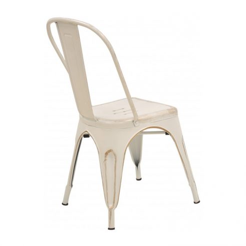 Silla de Bar Toledo Metálica Beige Vintage Trasera