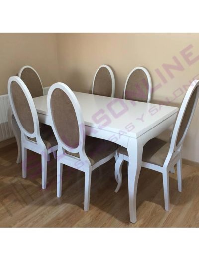 Mesa Comedor Soria Extensible - Sillas Óvalo 2 Pata Isabelina